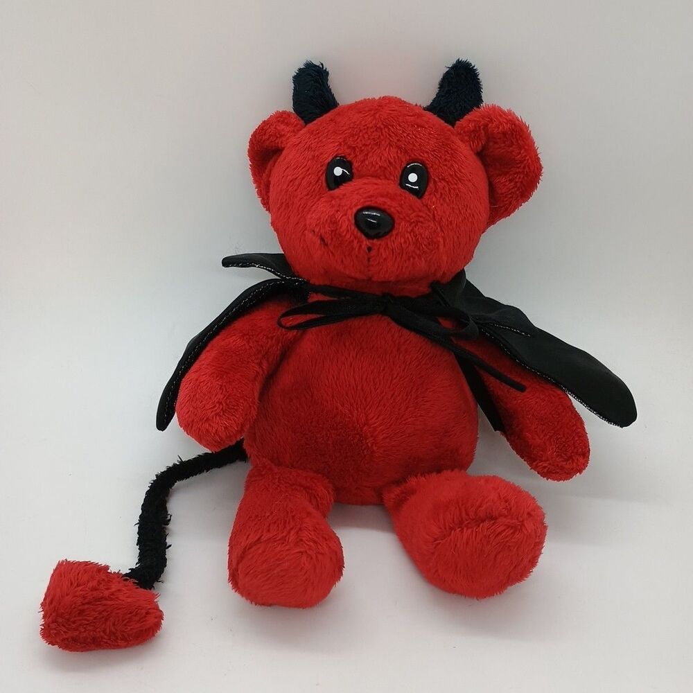 Dan Dee Collectors Choice Plush Red Devil Bear Cape Horns Tail Valentine 9"